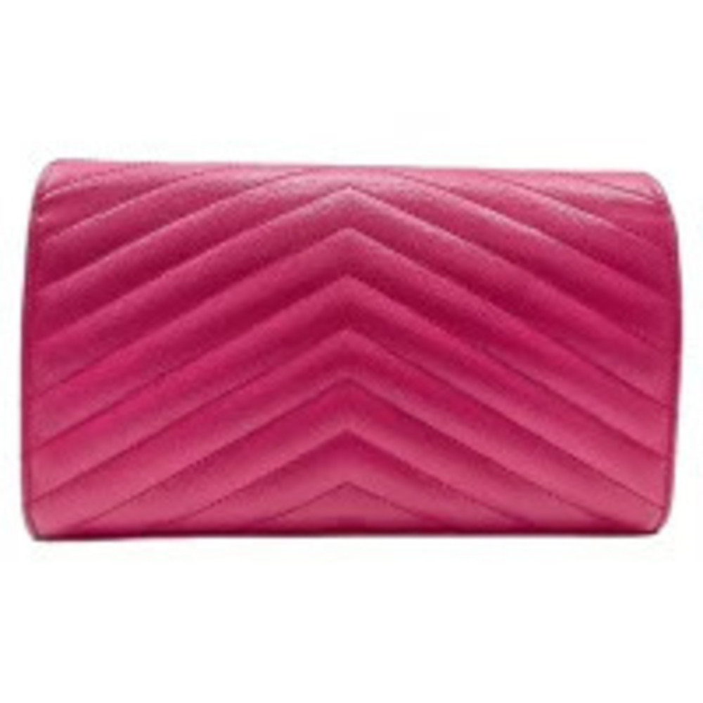Saint Laurent Yves Cassandra Shoulder Bag Leather Pink